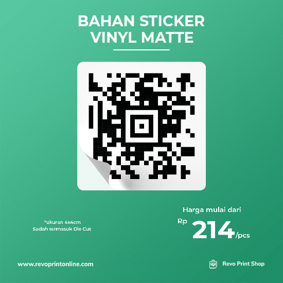 Stiker Hitam Putih Bahan Vinyl Mate | Revo Print Online