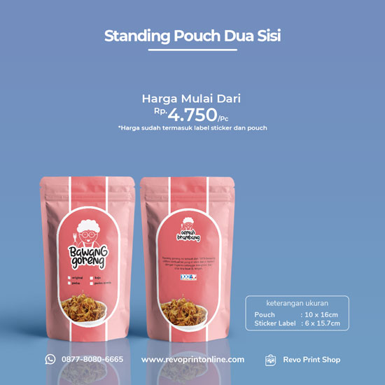Standing Pouch Ukuran 10 X 16 Dua Muka Revo Print Online