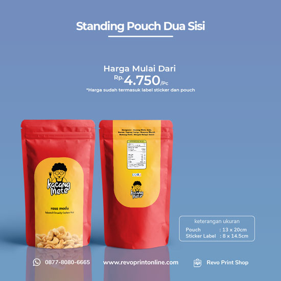 Standing Pouch Ukuran 13 X 20 Dua Muka Revo Print Online