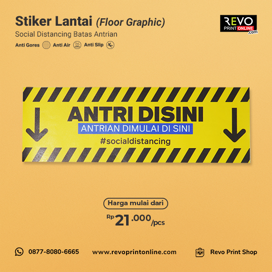 Stiker Lantai Social Distancing Batas Antrian (60x20cm)