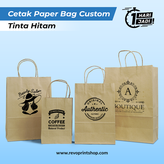 Paper Bag Kraft Custom (Express) - Tinta Hitam