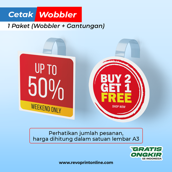 Cetak Hanging Wobbler | Include Gantungan