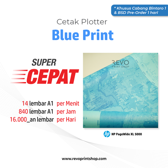 Print Plotter Kertas Blueprint