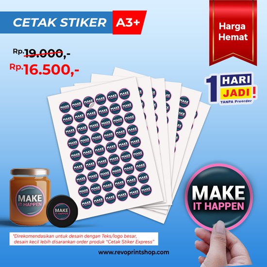 Cetak Stiker Label A3 Harga Hemat Revo Print Online