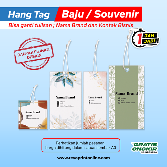 Cetak Hang Tag Baju/Souvenir