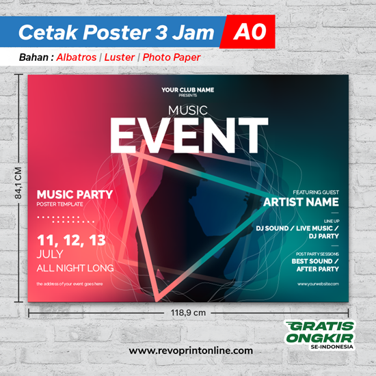 Cetak Poster A0 (3 Jam)