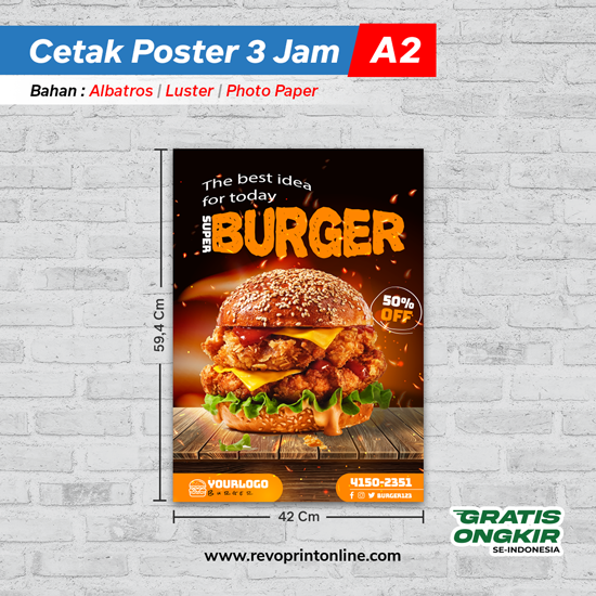 Cetak Poster A2 (3 Jam)