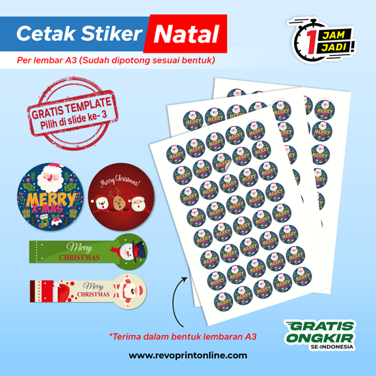 Cetak Stiker Natal | Label Hampers