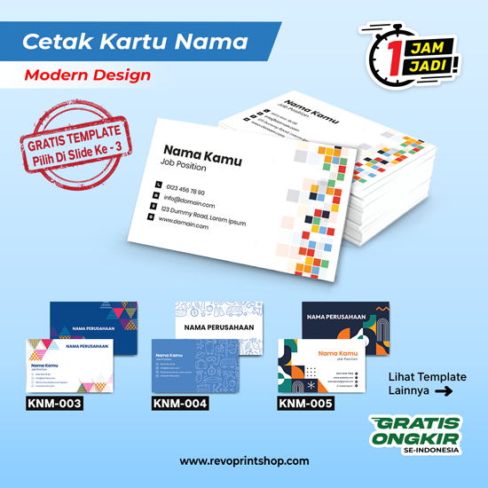 Cetak Kartu Nama Modern Design | Free Template REVO
