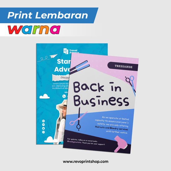 Print Warna Lembaran Art Carton/Art Paper Dll.